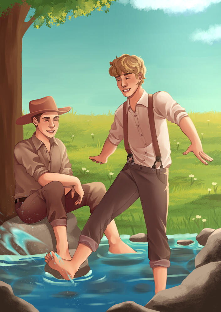 Commission for N.R. Walker, characters from The Men of Echo Creek