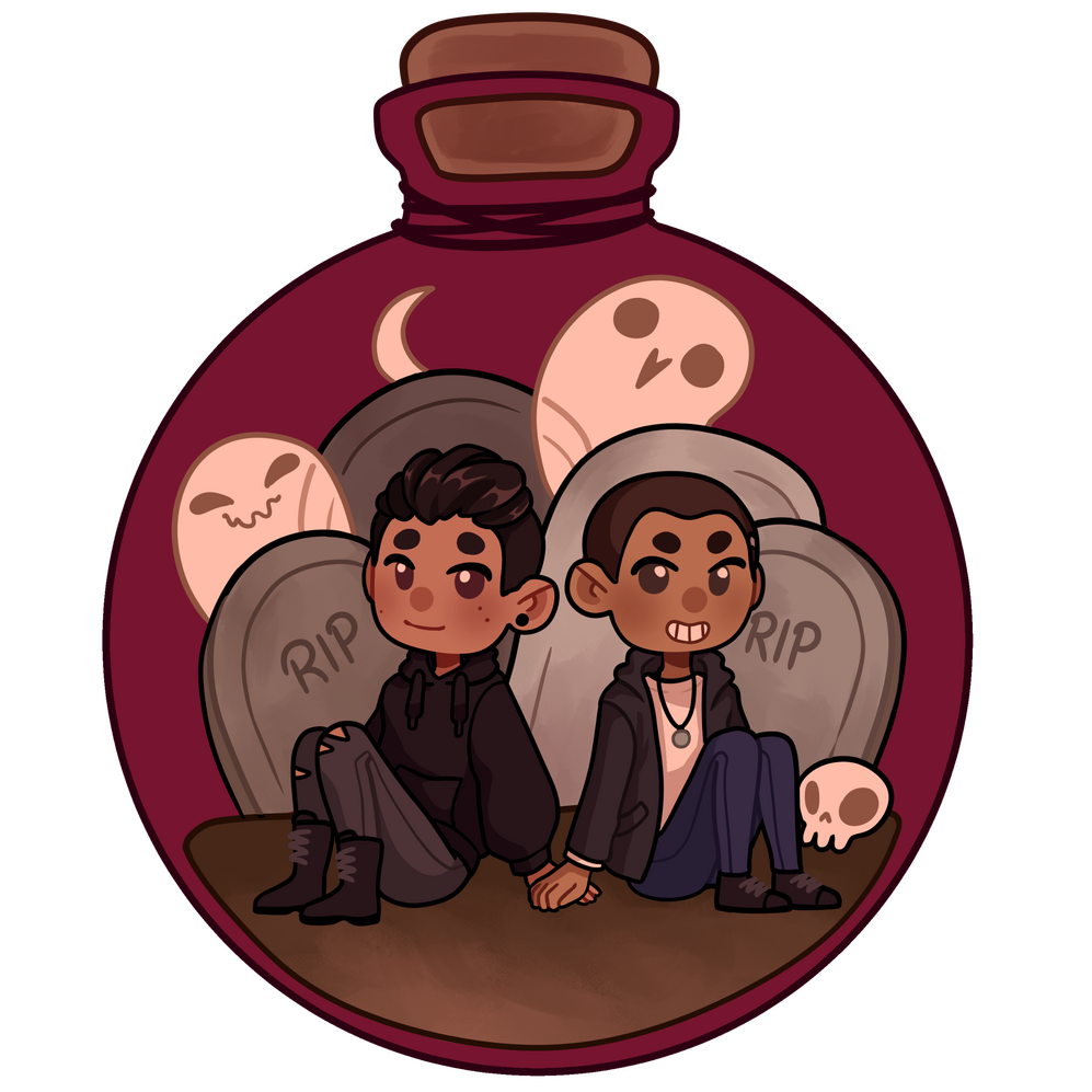 Cemetery Boys charm design for Graveyard Goods